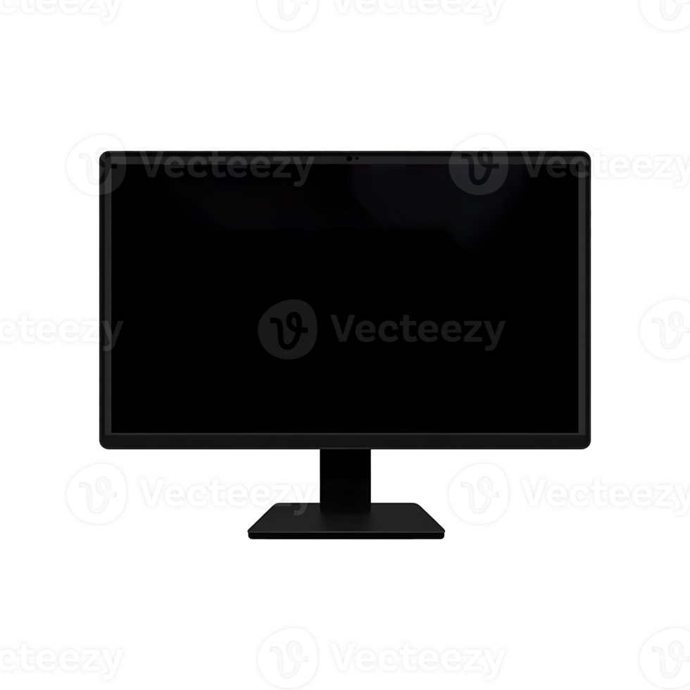 Black Computer Monitor Display Screen Stand Base isolated on a transparent background png