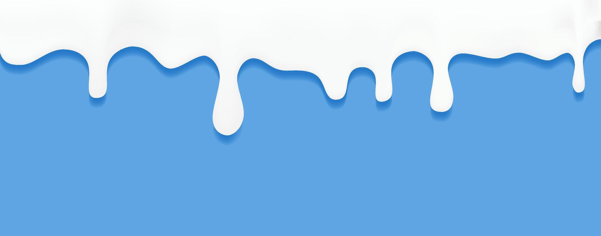 Milk Drip on the blue background vector
