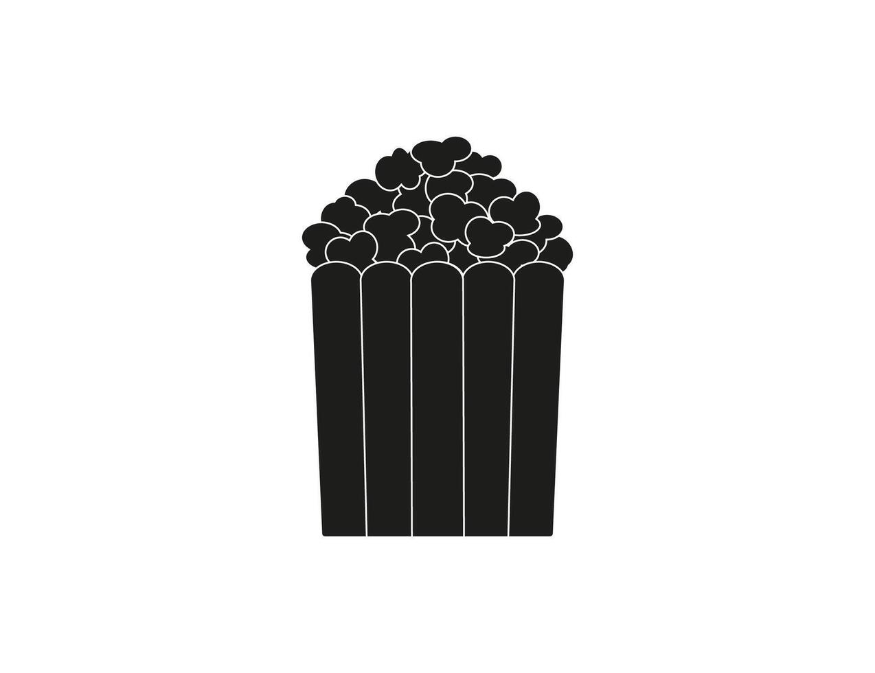 Popcorn, movies, fast-food icon. vector