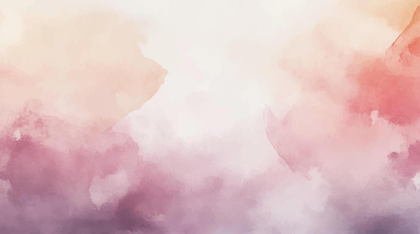 Abstract horizontal watercolor background. purple pink beige Hand drawn texture. Brush stroked painting pastel color watercolour vector