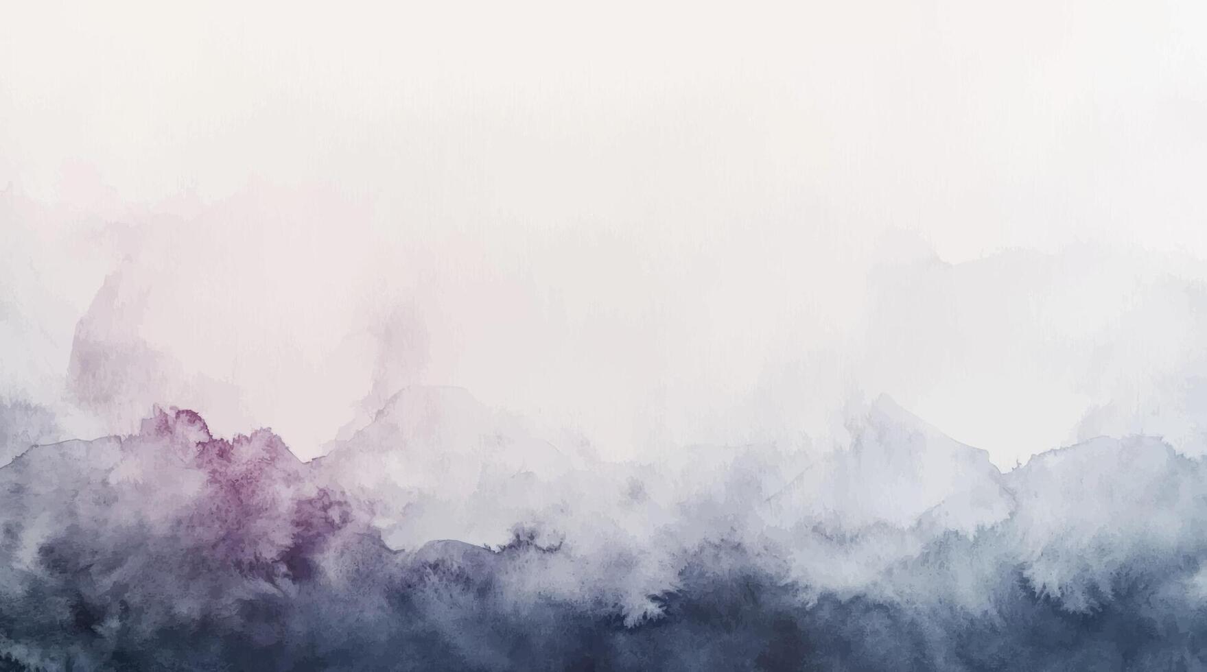 Abstract horizontal watercolor nordic style dark purple background. Hand drawn texture. Brush stroked painting pastel color watercolour vector