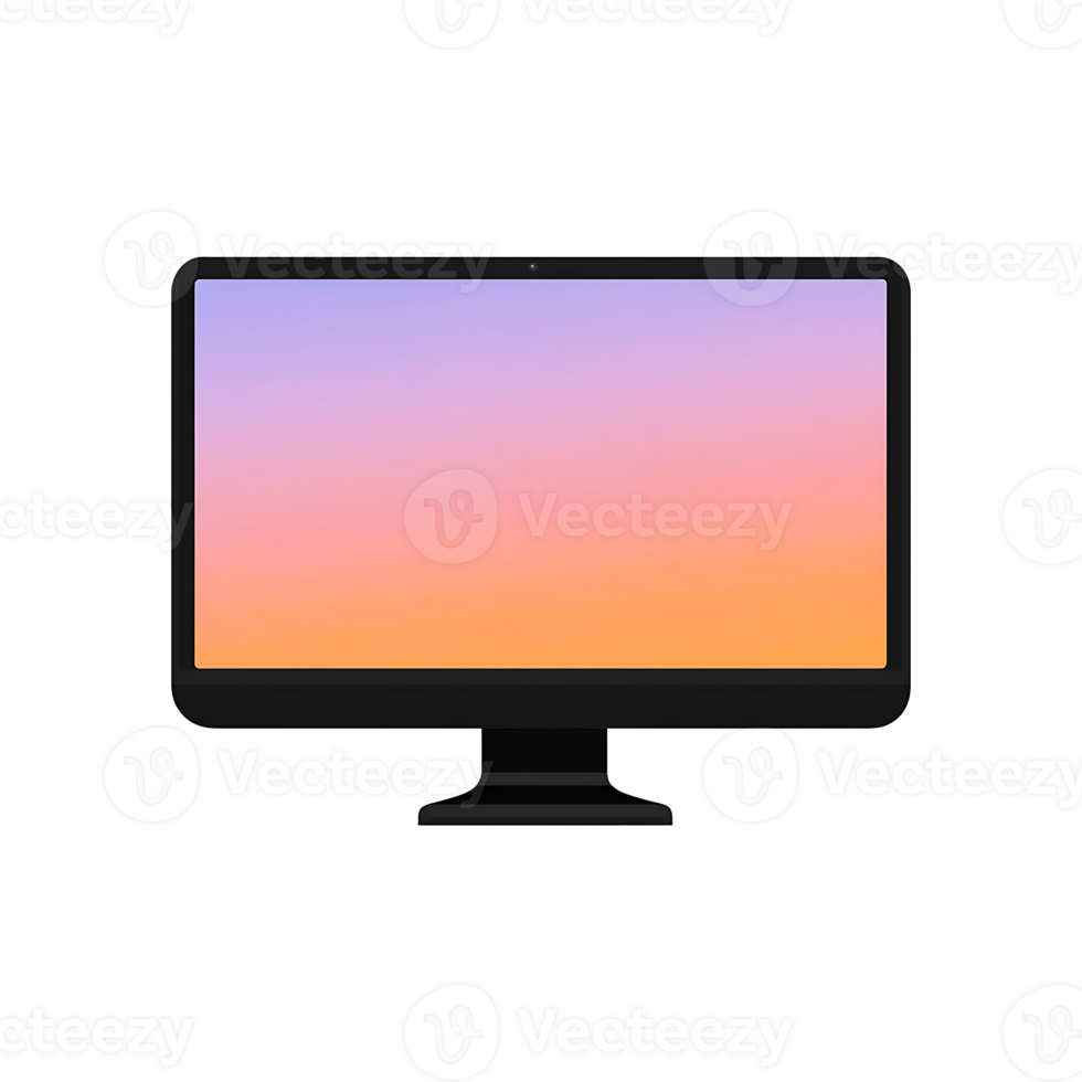 lcd monitor with screen isolated on a transparent background png