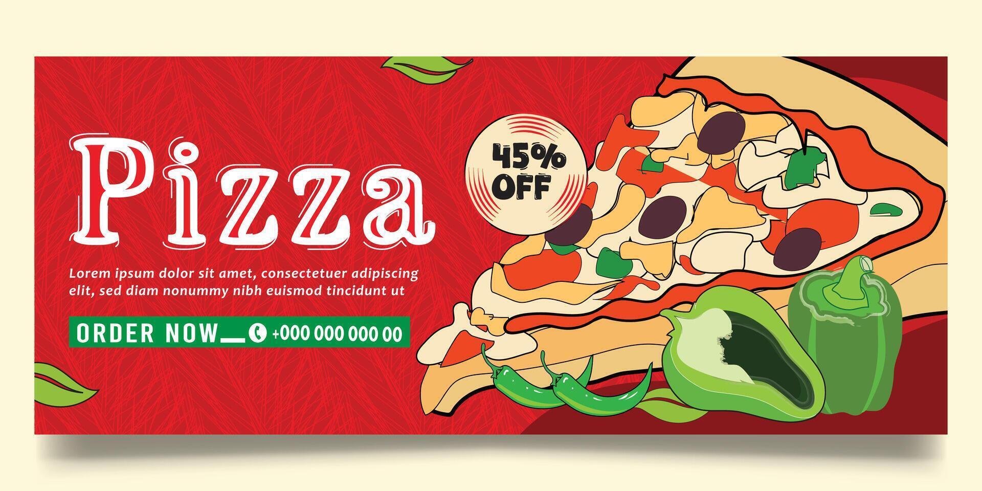 Pizza and fast food banner design vector