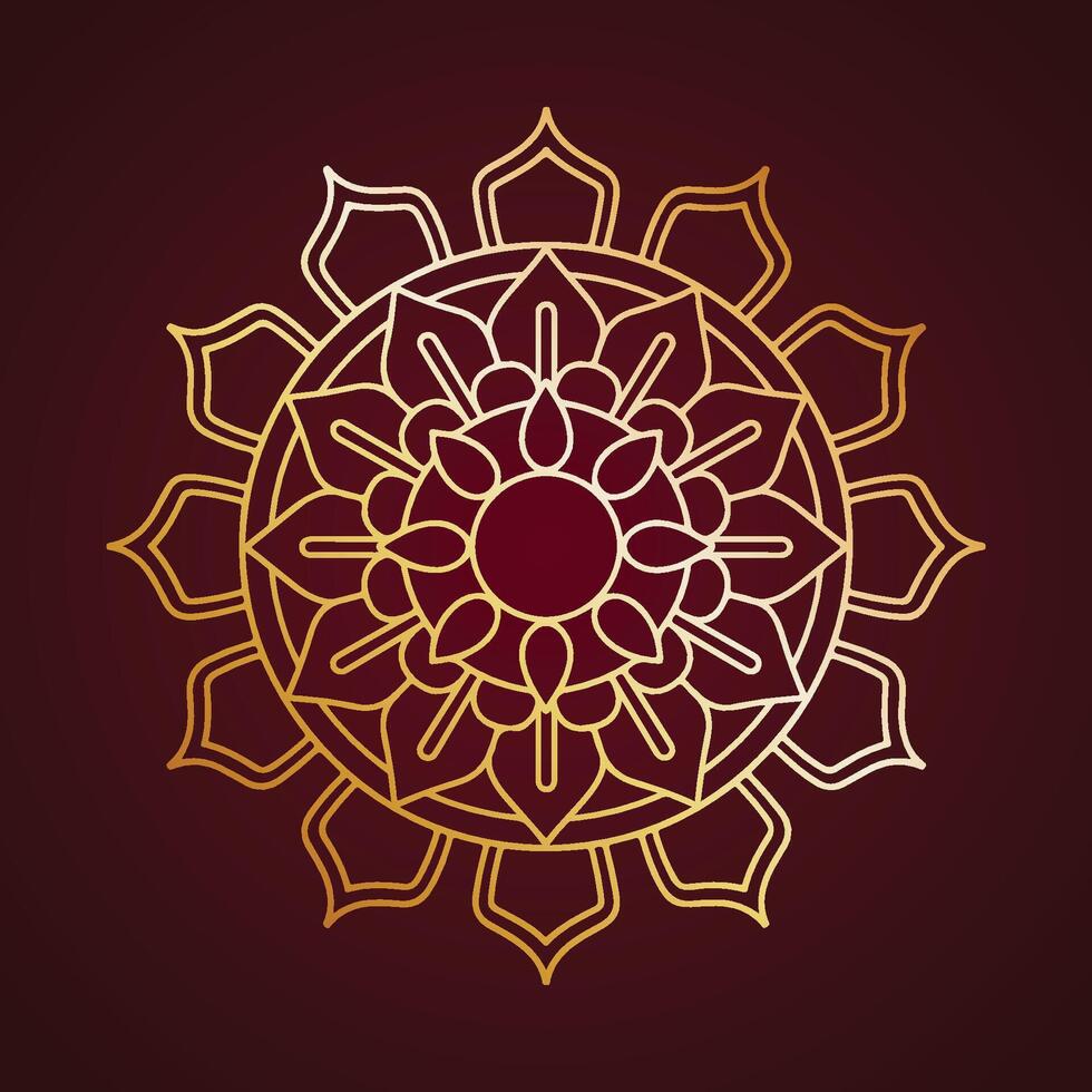 Richly adorned mandala with a golden finish vector
