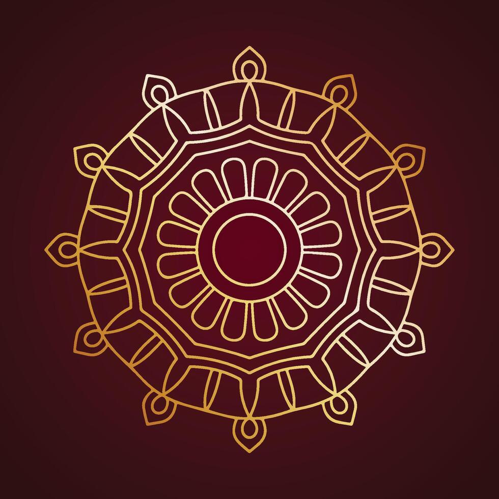 Luxurious gold-toned mandala with artistic intricacy vector