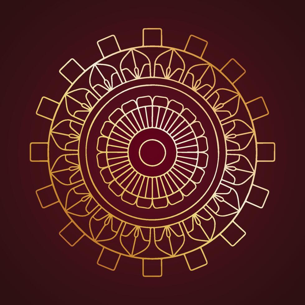 Ornamental mandala design in vibrant gold vector