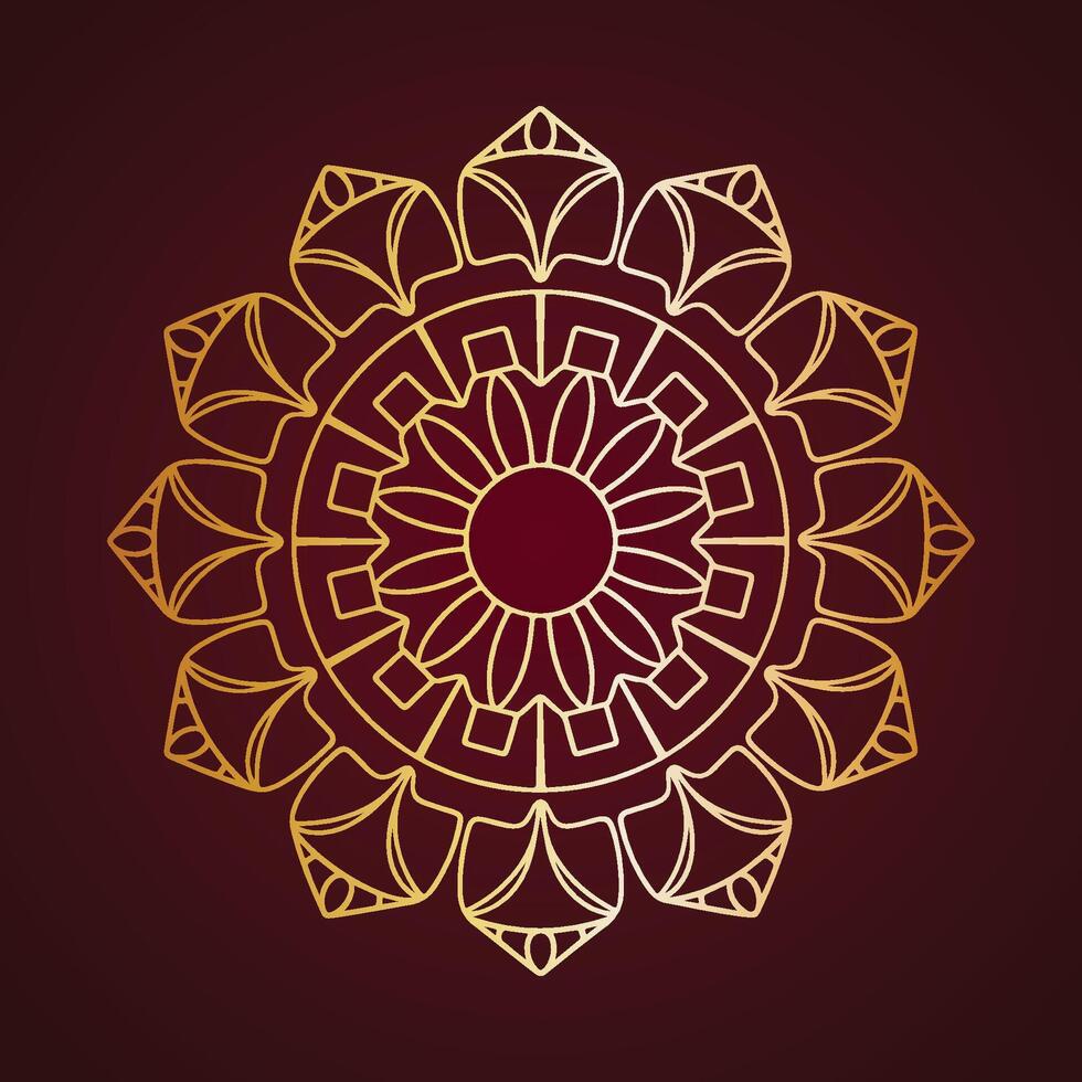 Splendid gold mandala adorned with intricate details vector