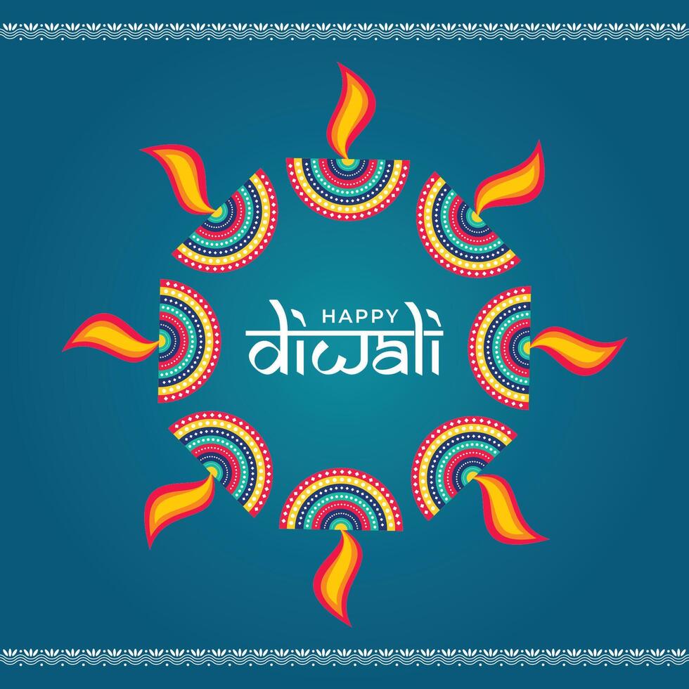 Diwali Festival Poster Design Background Template vector