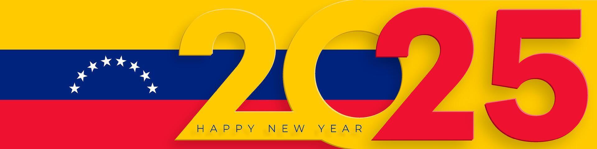 Happy New Year 2025, festive pattern with Venezuela flag concept vector
