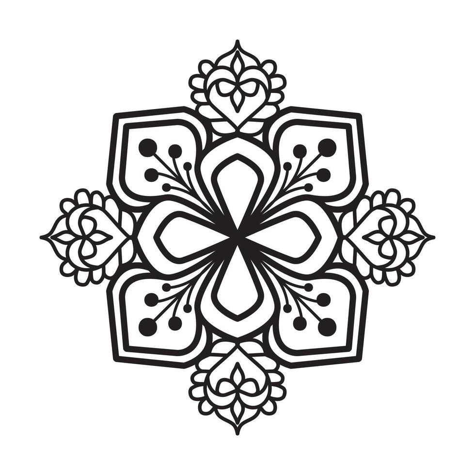 Simplicity Meditation mandala coloring book page vector