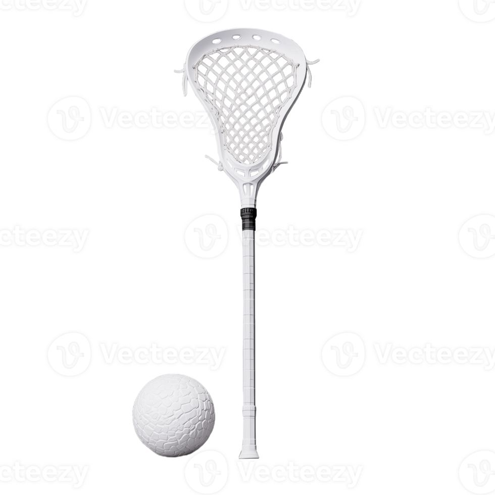 Lacrosse stick with a white ball on a transparent background symbolizing sports and competition png