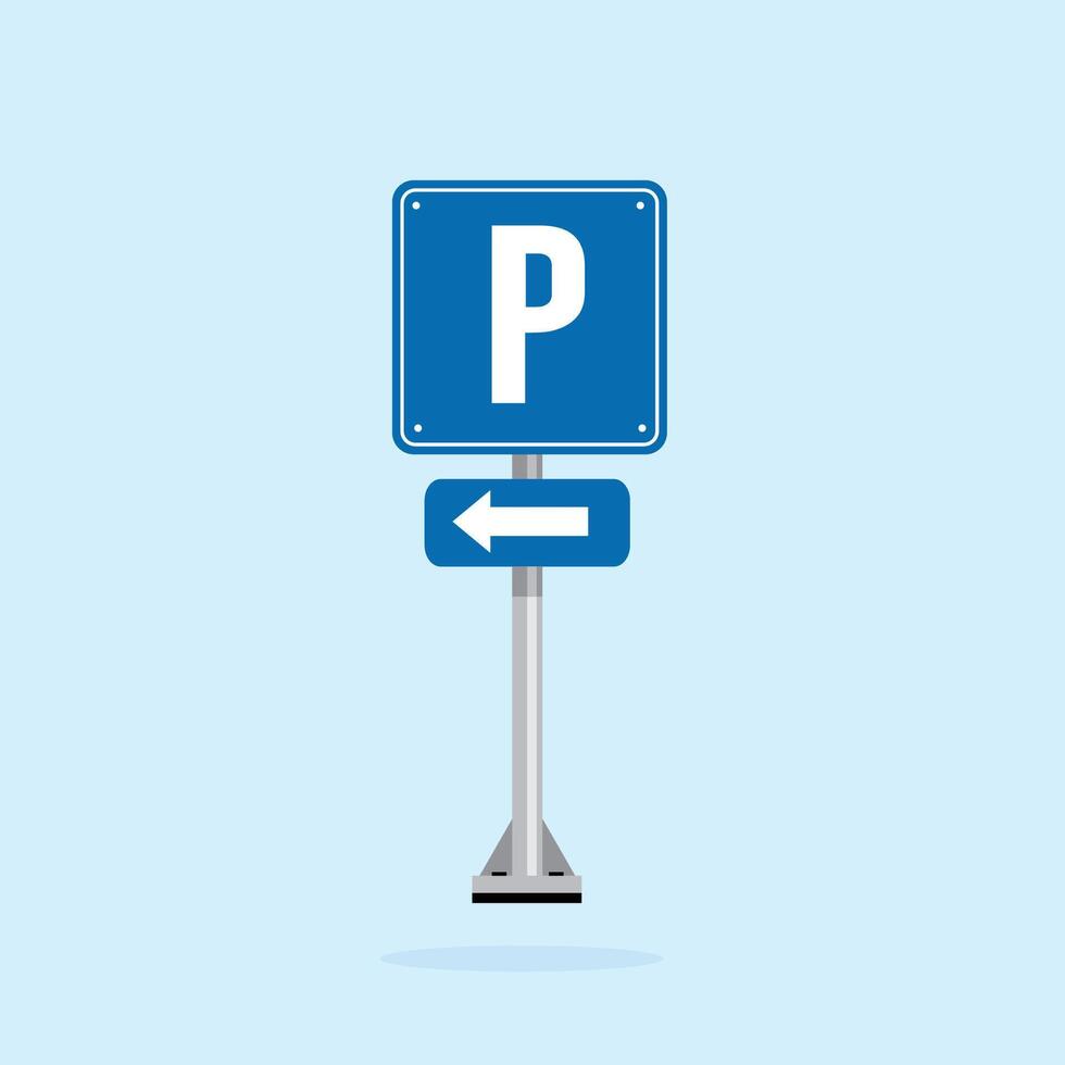 road sign icon, parking lot over there. suitable for poster use and web icon vector