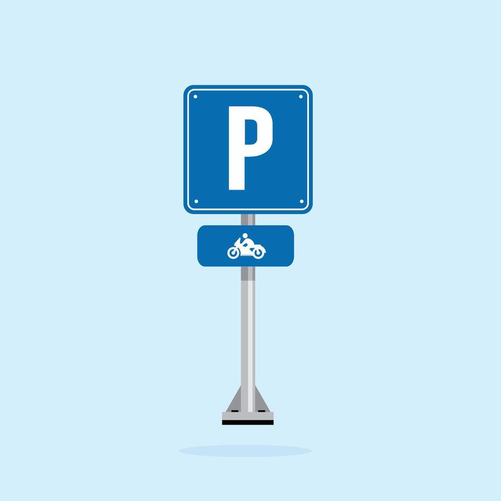 Sroad sign icon, motorcycle parking place. suitable for poster use and web icon vector