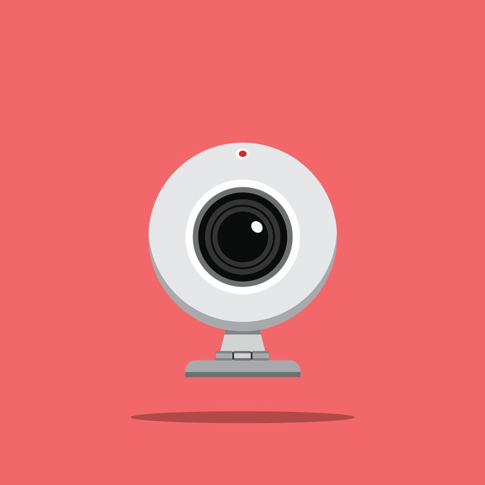 Webcam camera logo round shape, computer technology illustration. suitable for posters and web icons vector