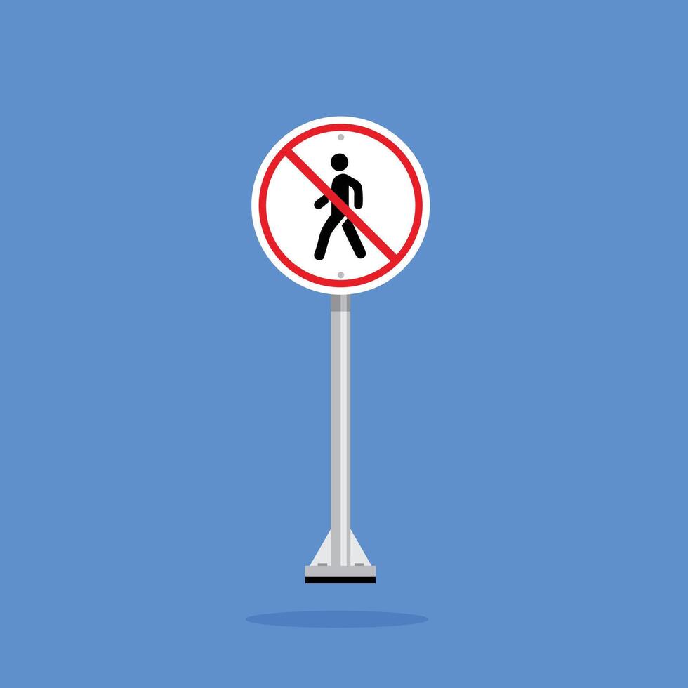 road sign icon, No Pedestrians. suitable for poster use and web icon vector
