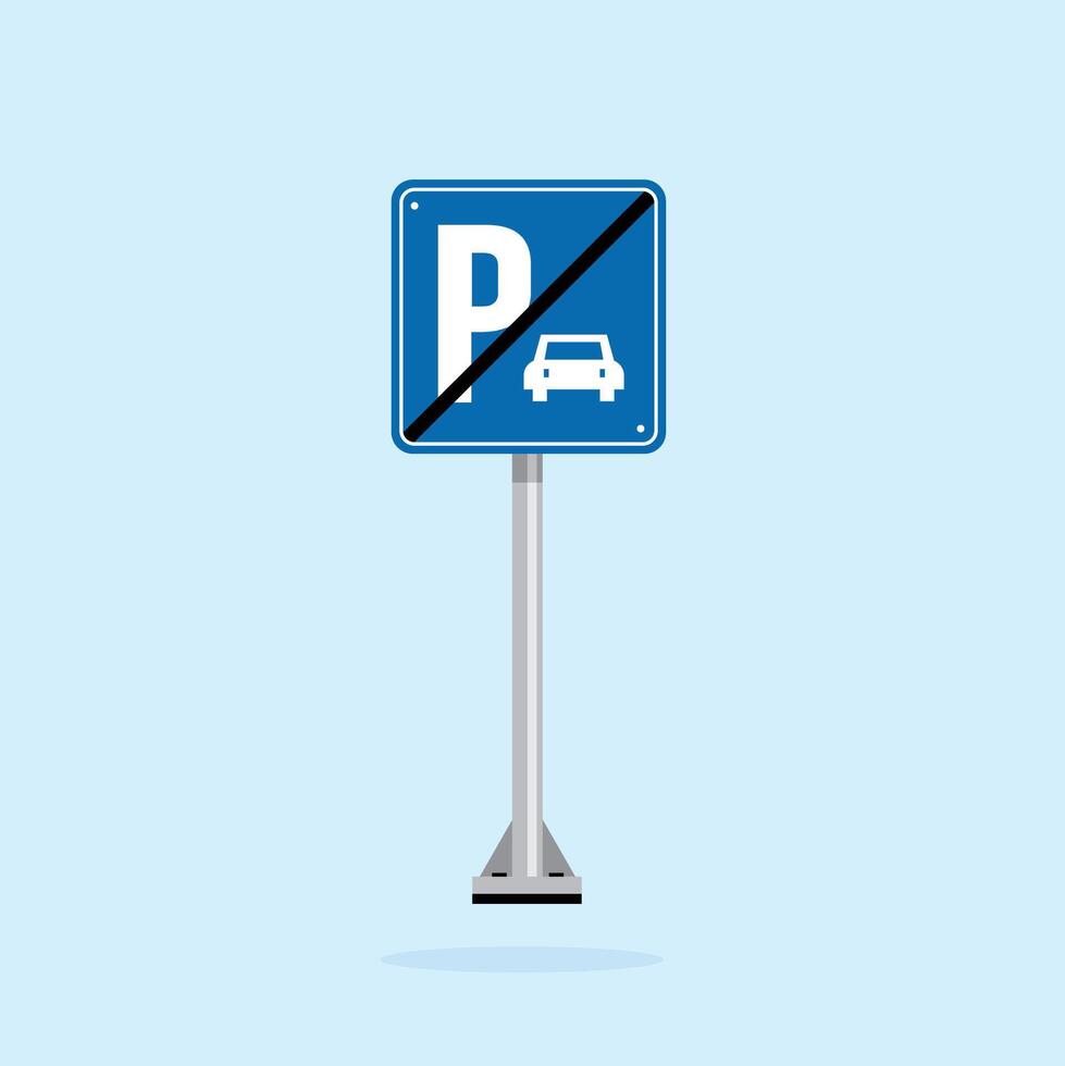 road sign icon, no Parking traffic on blue checkered board. suitable for poster use and web icon vector