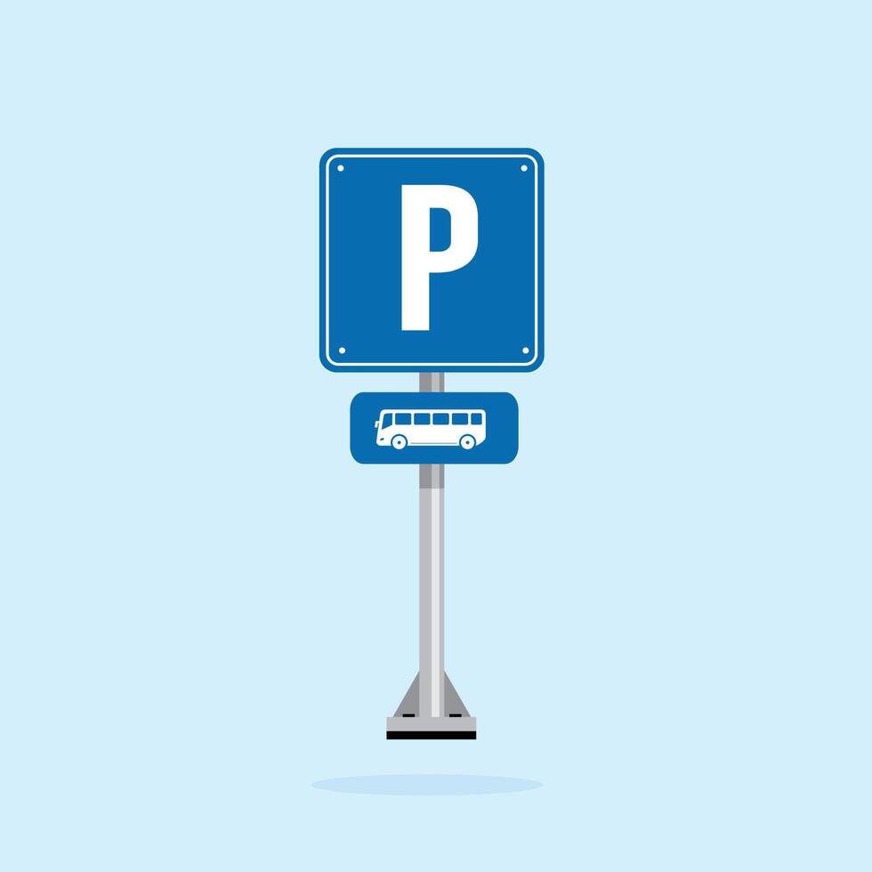 road sign icon, bus parking place. suitable for poster use and web icon vector