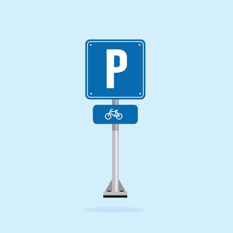 road sign icon, cyclist parking place. suitable for poster use and web icon vector