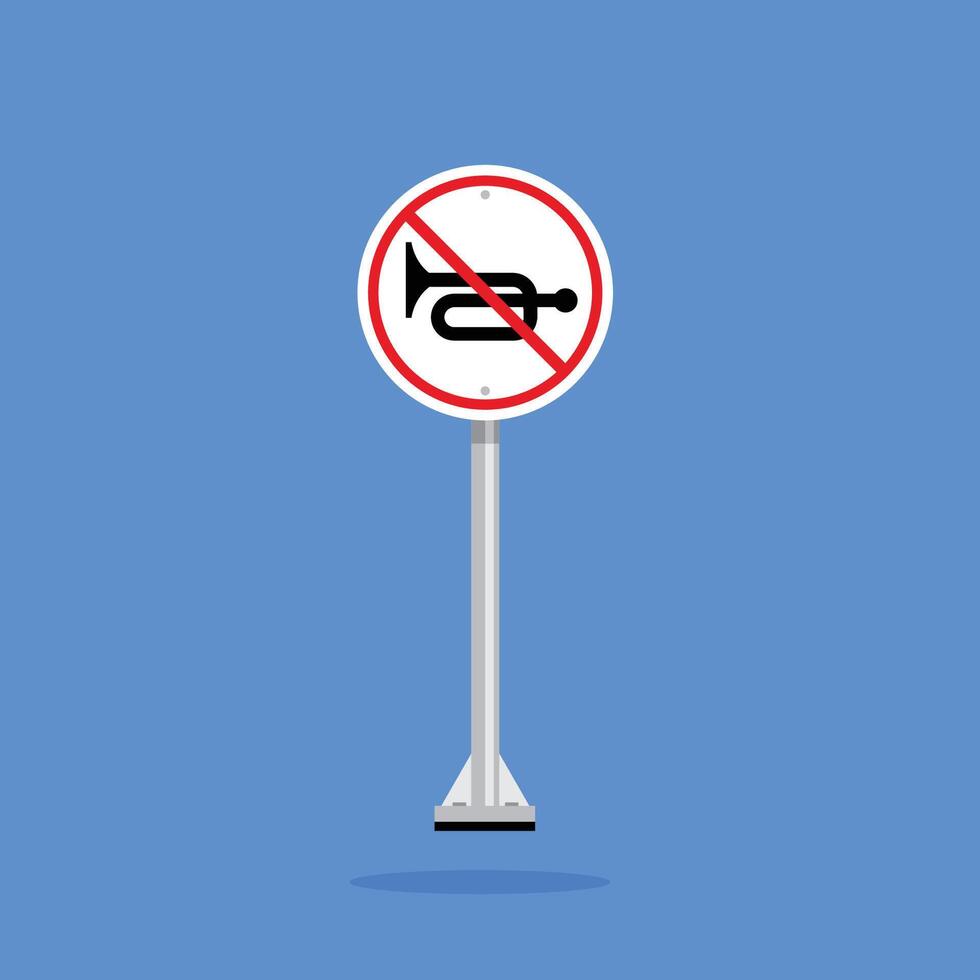 Road sign icon, Horns Prohibited suitable for poster use and web icons vector