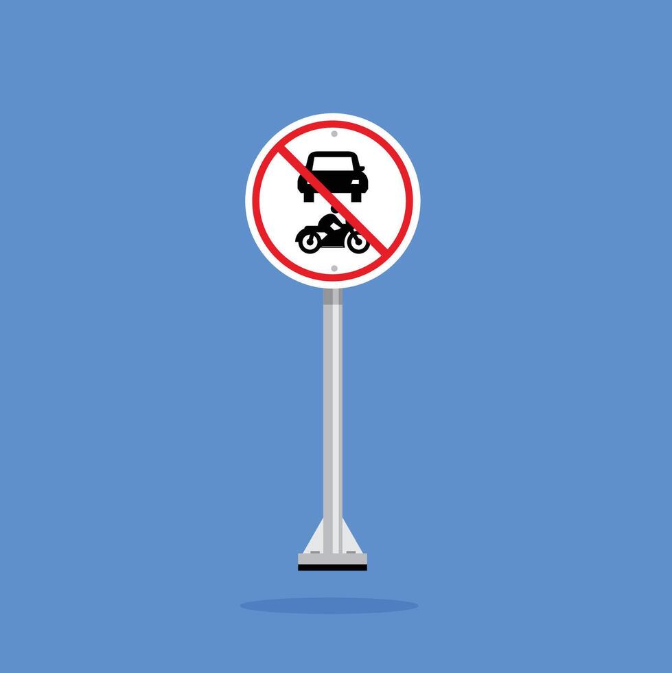 Road sign icon, No Motor Vehicle. suitable for poster use and web icons vector