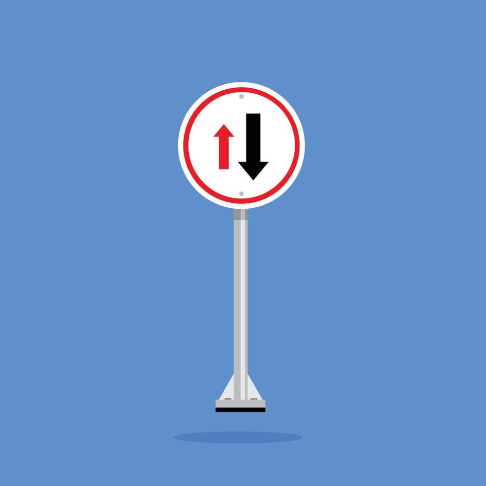 road sign icon, Give way to Oncoming traffic. suitable for poster use and web icon vector
