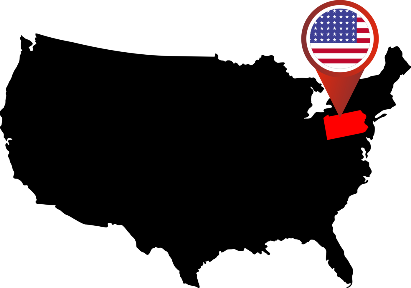Pennsylvania pin map location png