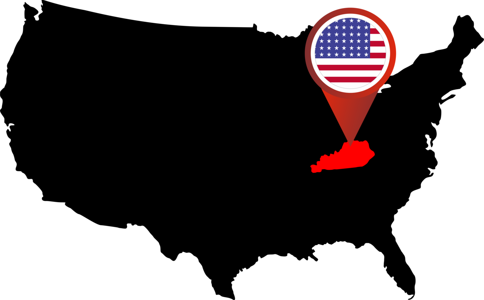 Kentucky pin map location png