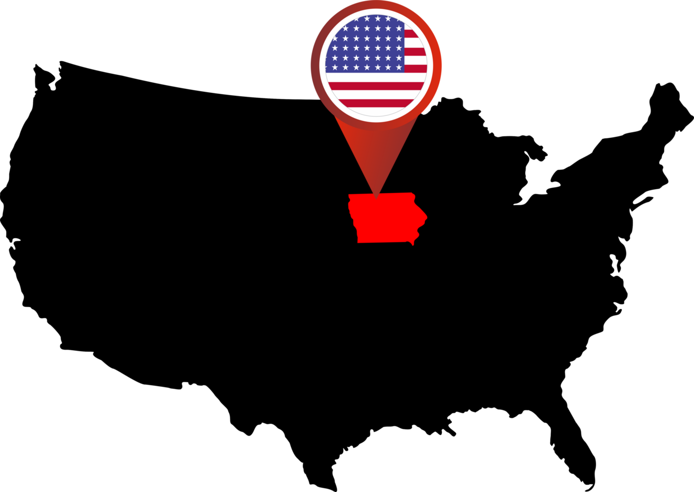 Iowa pin map location png