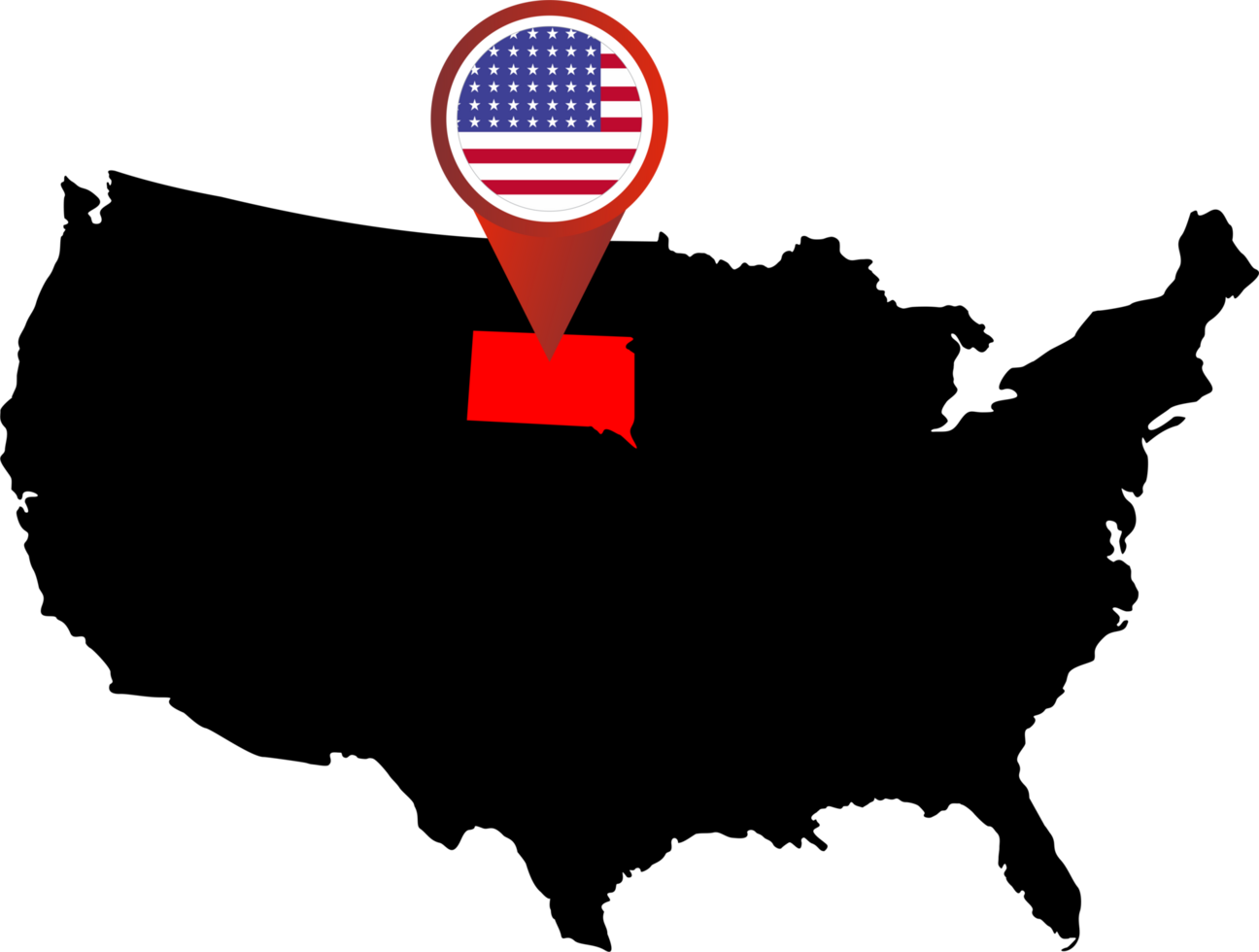 South dakota pin map location png