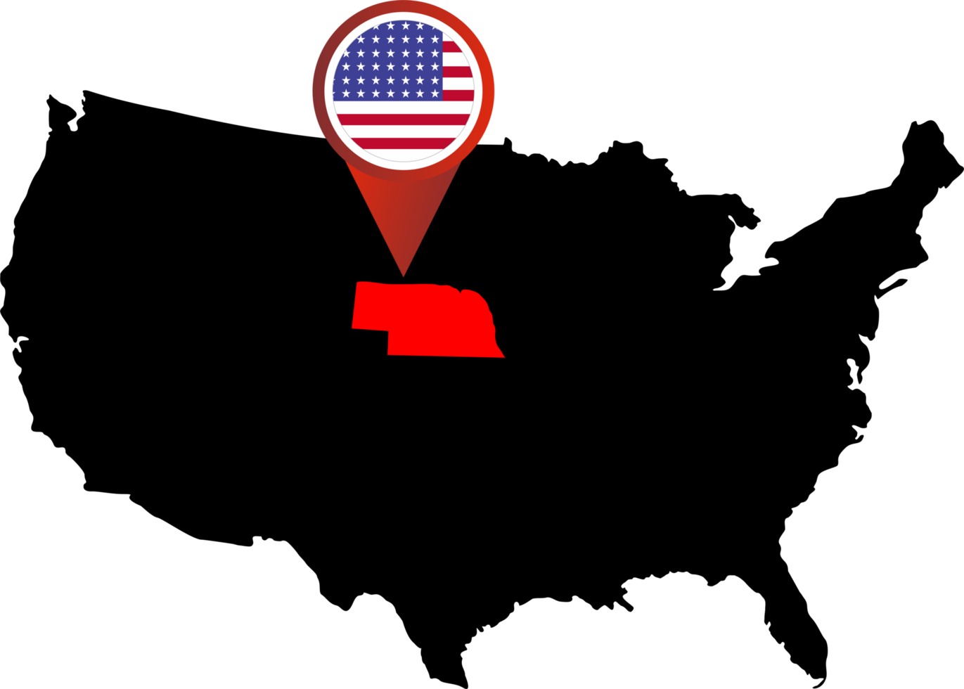 Nebraska pin map location png