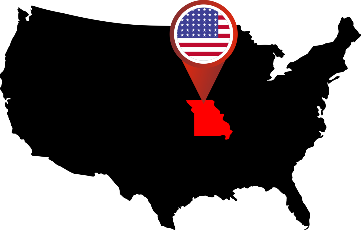 Missouri pin map location png