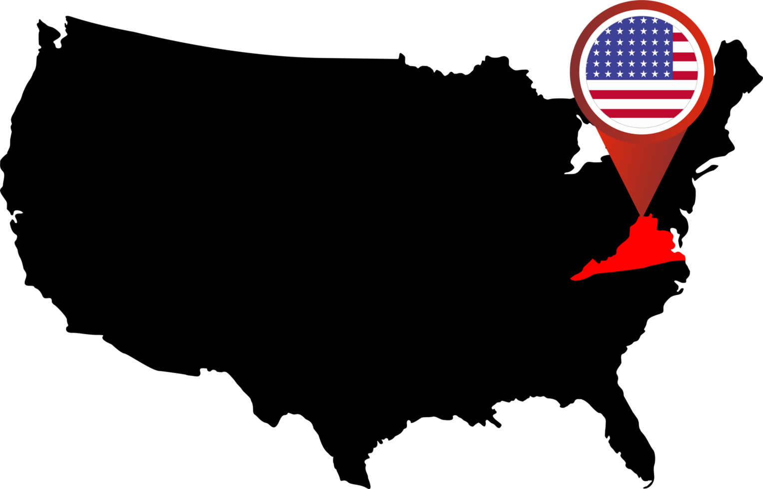 Virginia pin map location png
