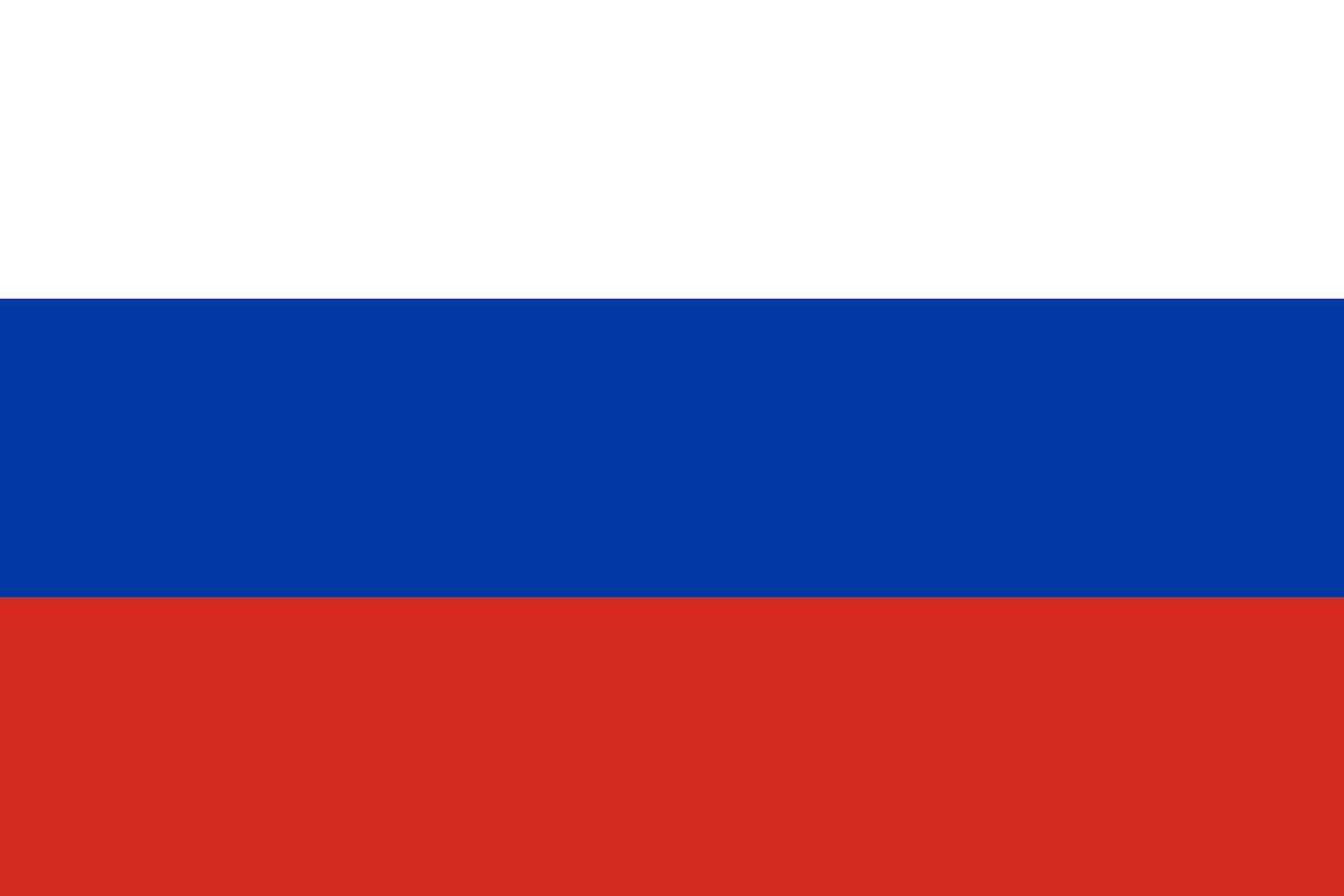 The flag of Russia is a tricolor with white, blue in the middle and red at the bottom. vector