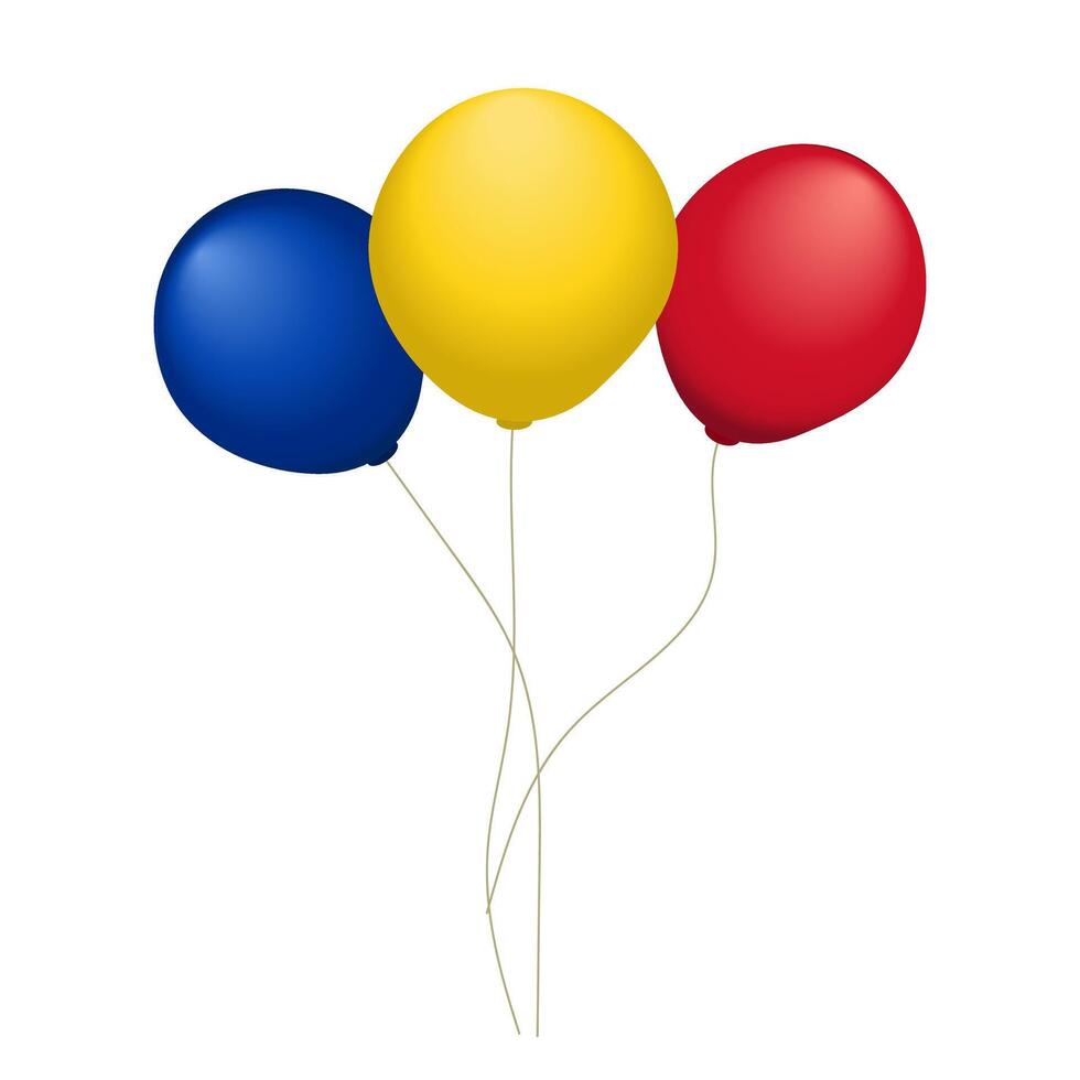 Balloons in red, yellow and blue colors vector