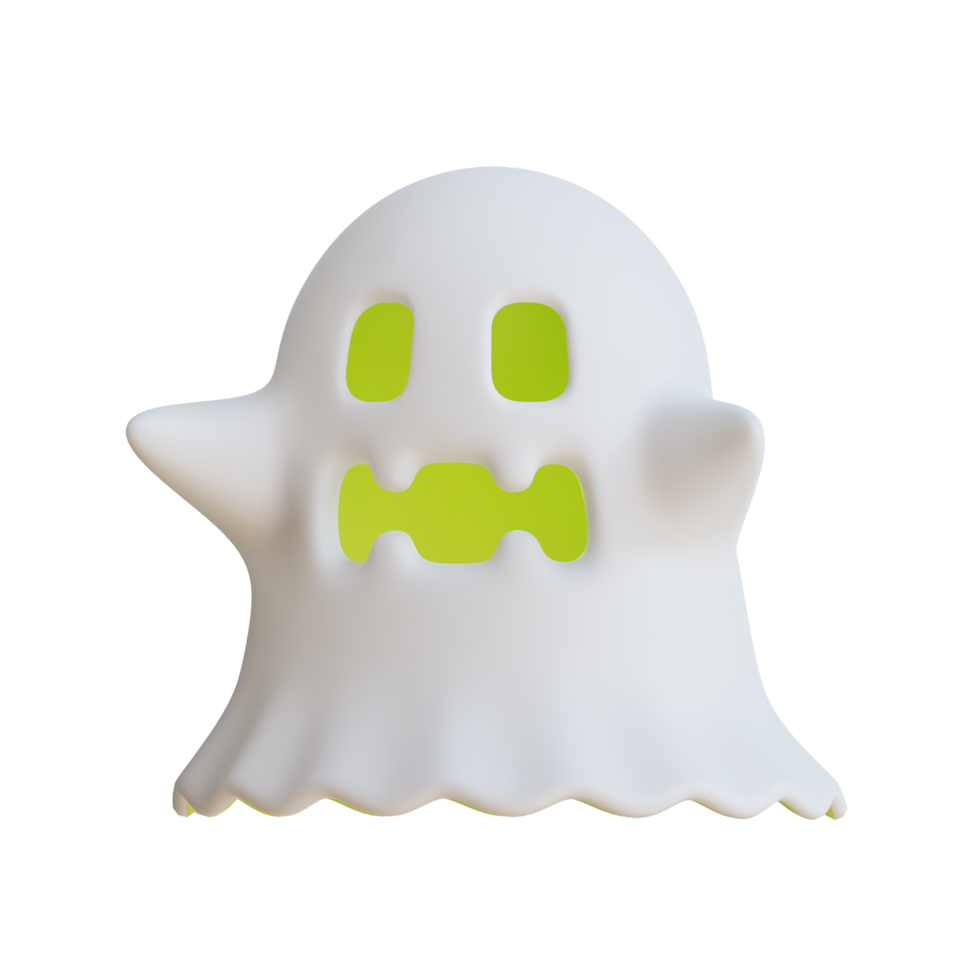 3d cartoon ghost is floating png