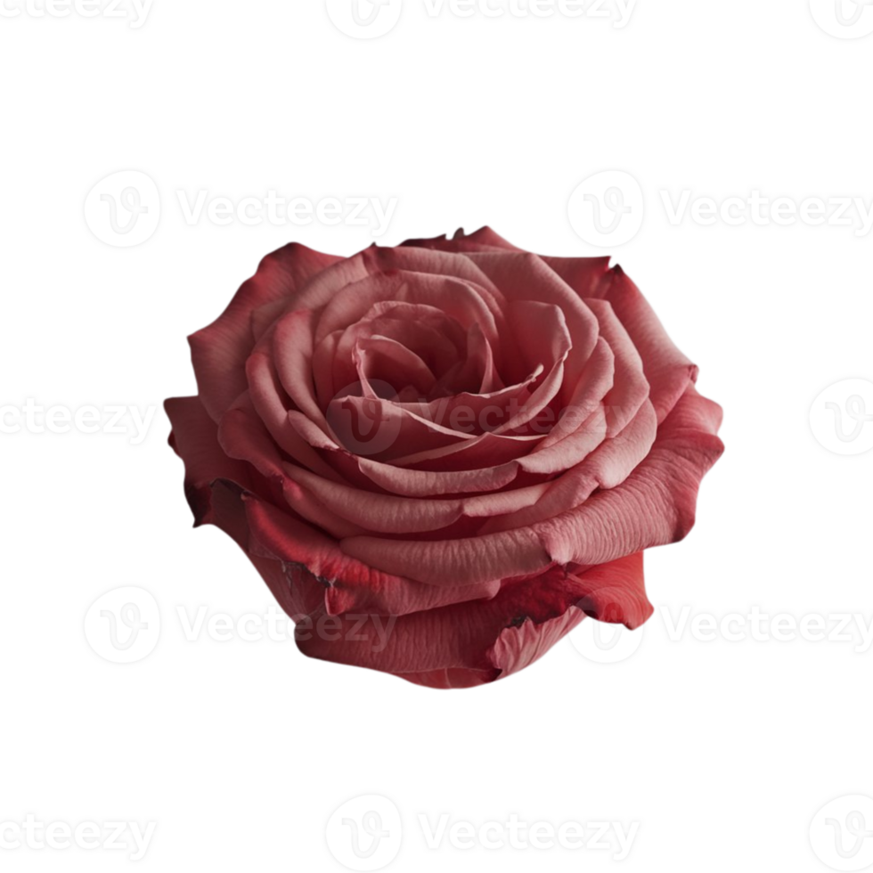 Red roses without stalks on a transparent canvas png