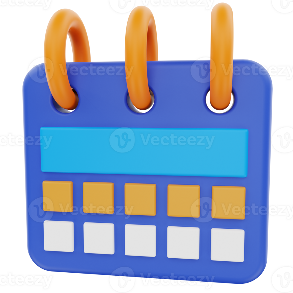 3D Rendering Calender Icon Object png