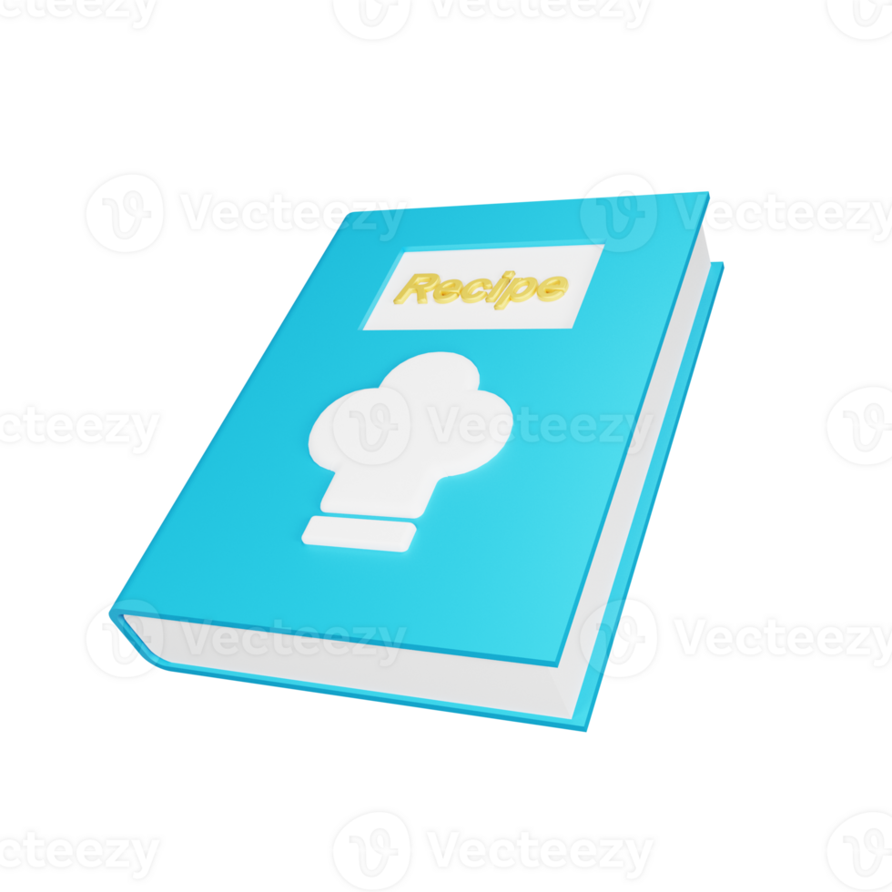 3D Rendering Recipe Book Icon Object png