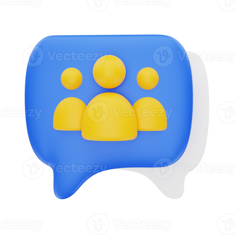 3d rendering Chat icon object png