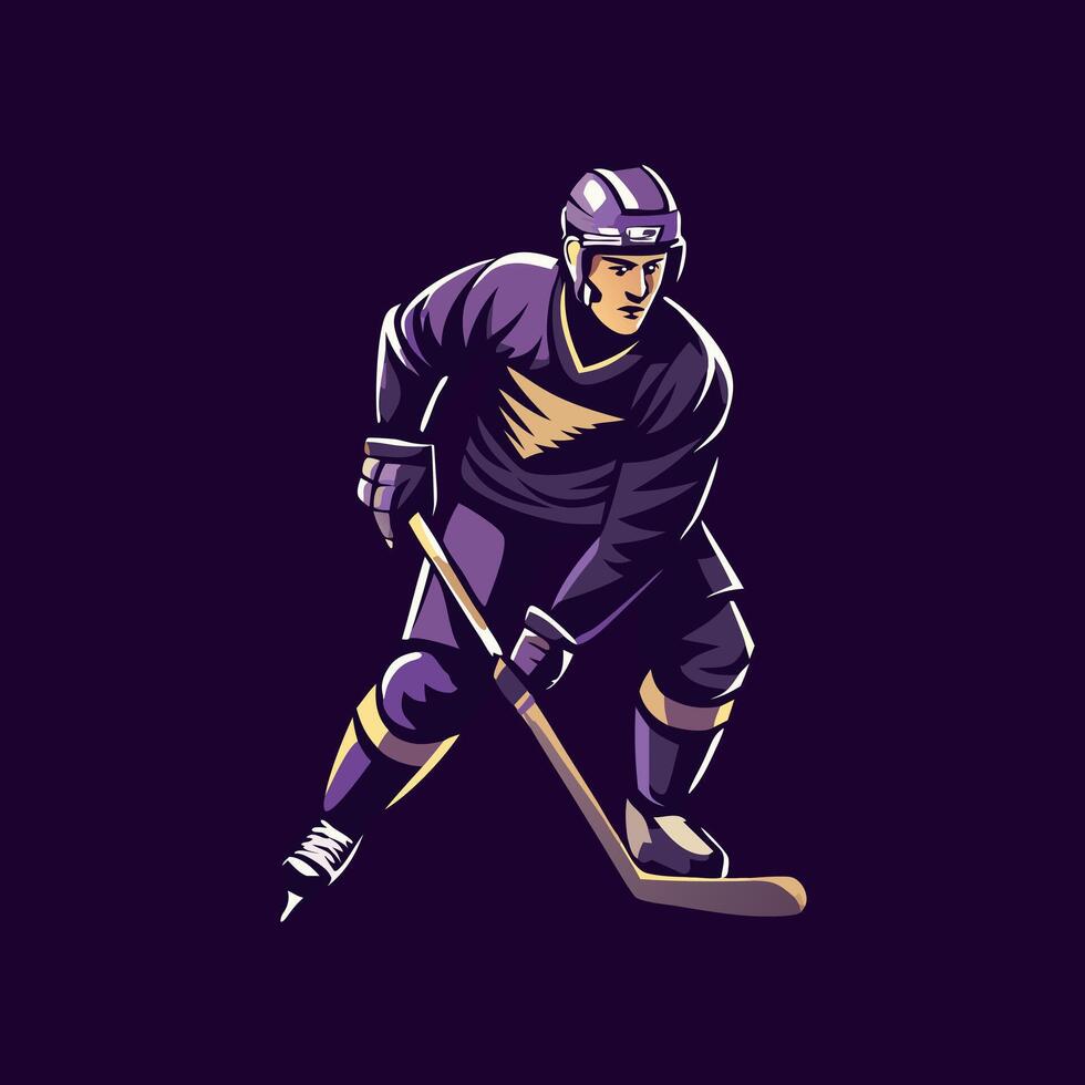A flat illustration of hokey player vector