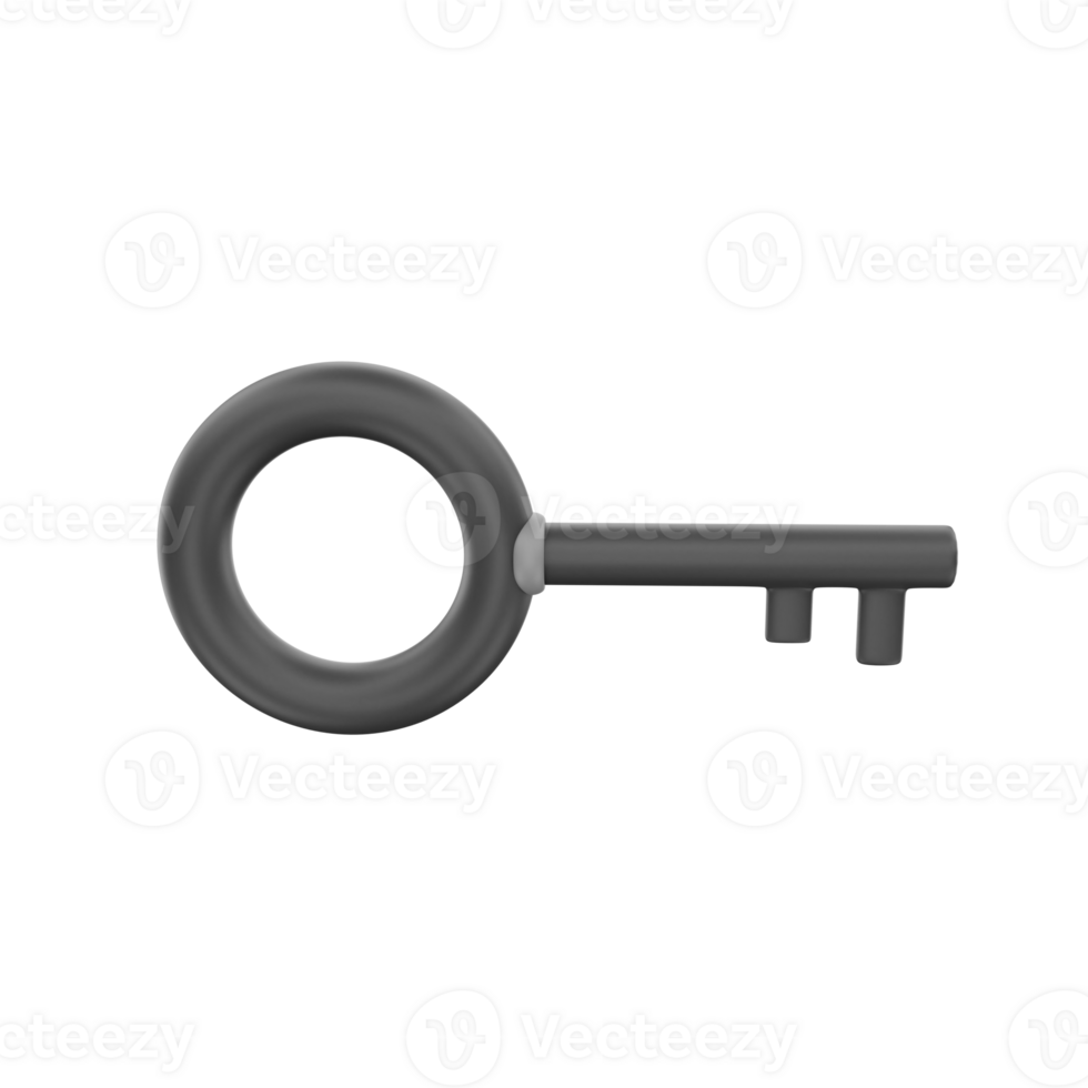 3D Rendering Key Icon Object png