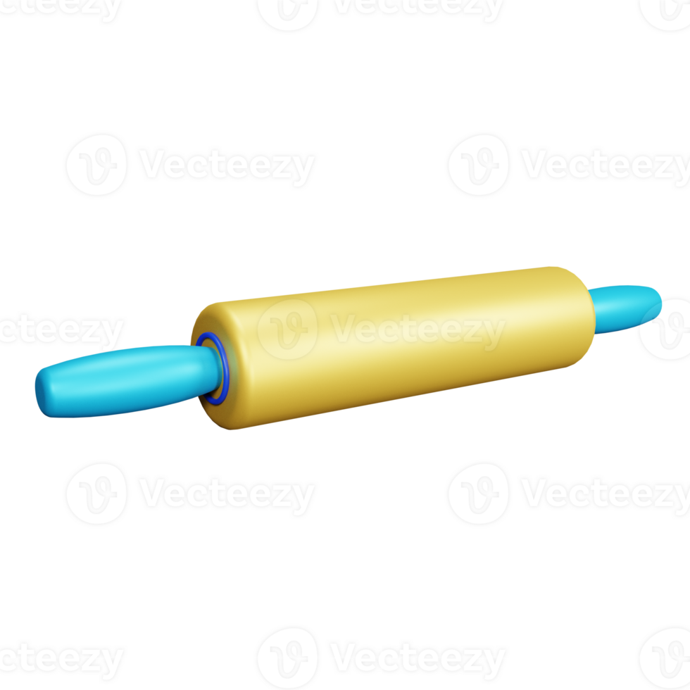 3D Rendering Rolling Pin Icon Object png
