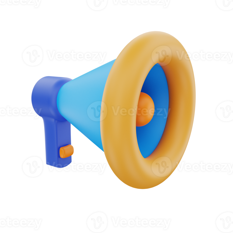 3D Rendering Megaphone Icon Object png