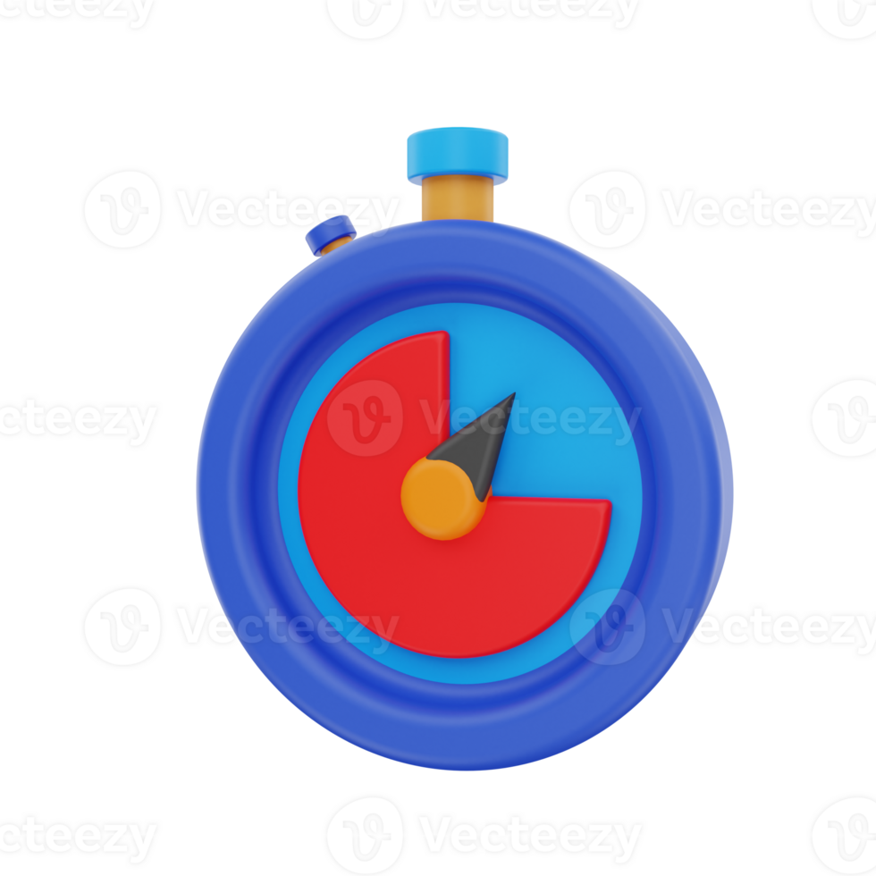 3D Rendering Stopwatch Icon Object png
