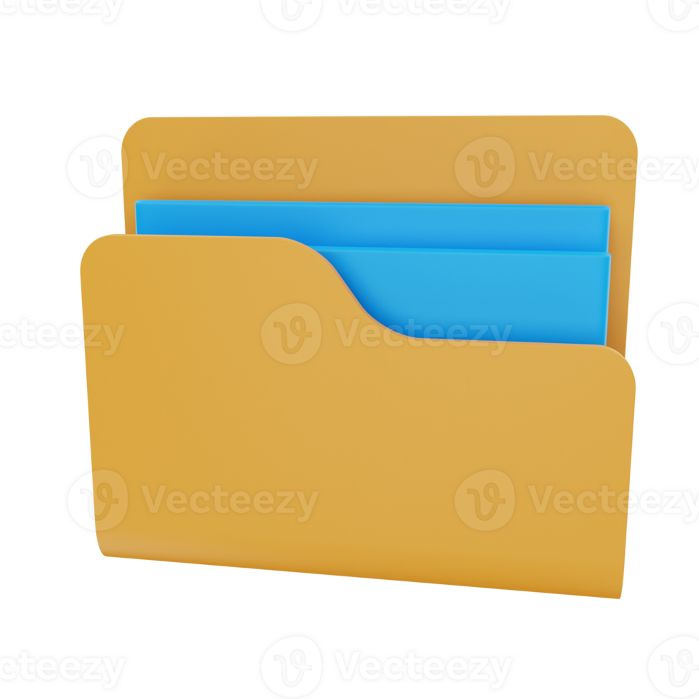 3D Rendering Folder Icon Object png