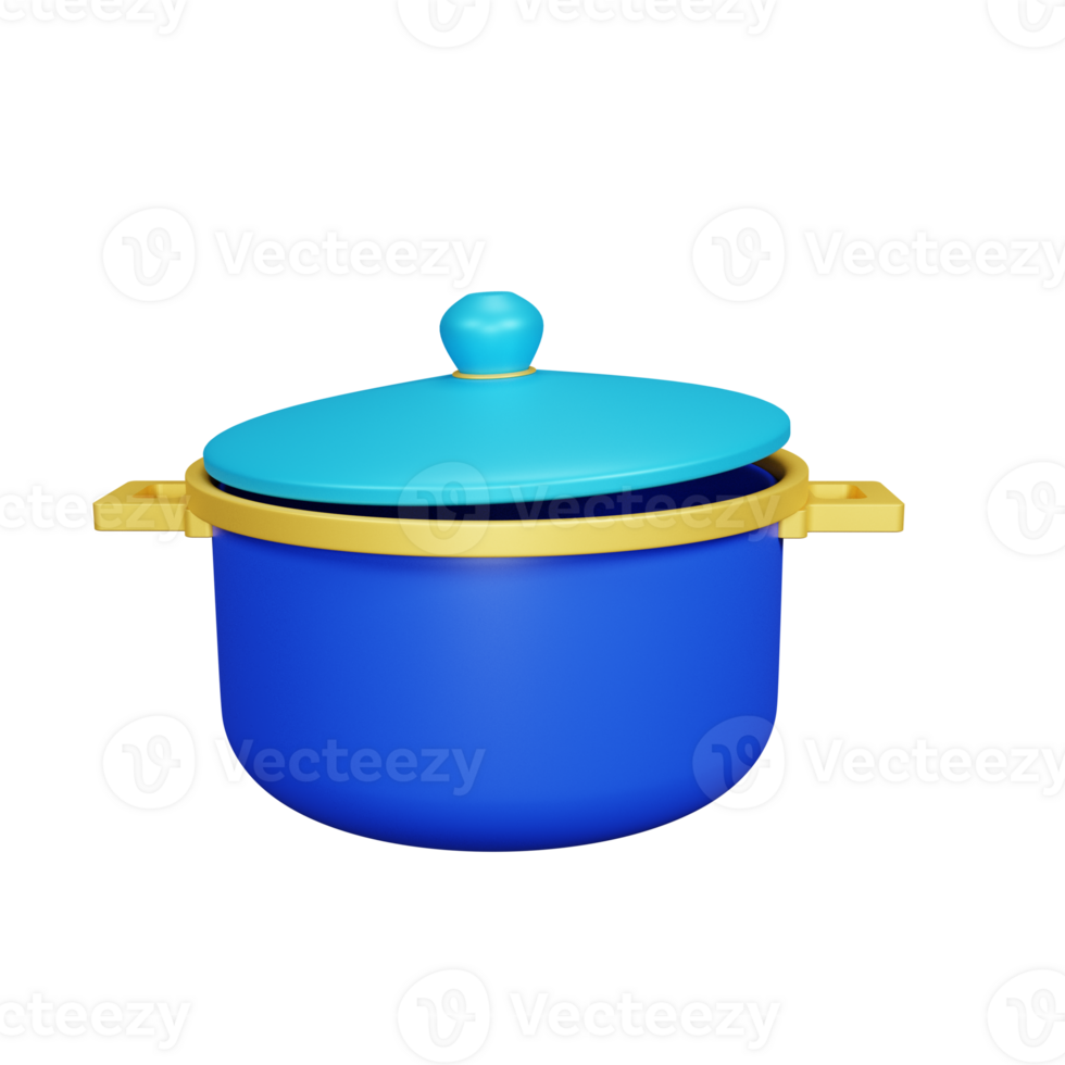 3D Rendering Cooking Pot Icon Object png