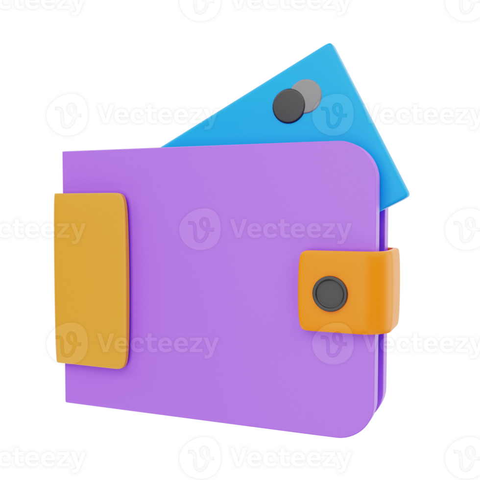 3D Rendering Wallet Icon Object png