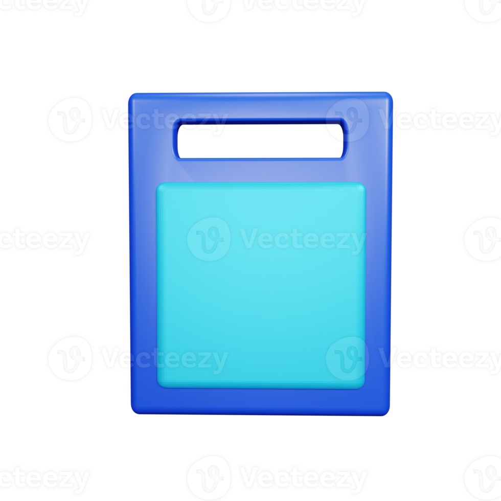 3D Rendering Chopping Board Icon Object png