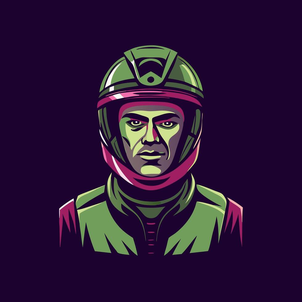 Racer illustration in flat style vector