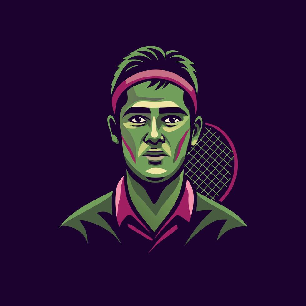 Tennis player illustration in flat style vector